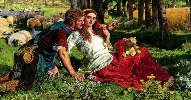 Mann und Frau auf einer Wiese