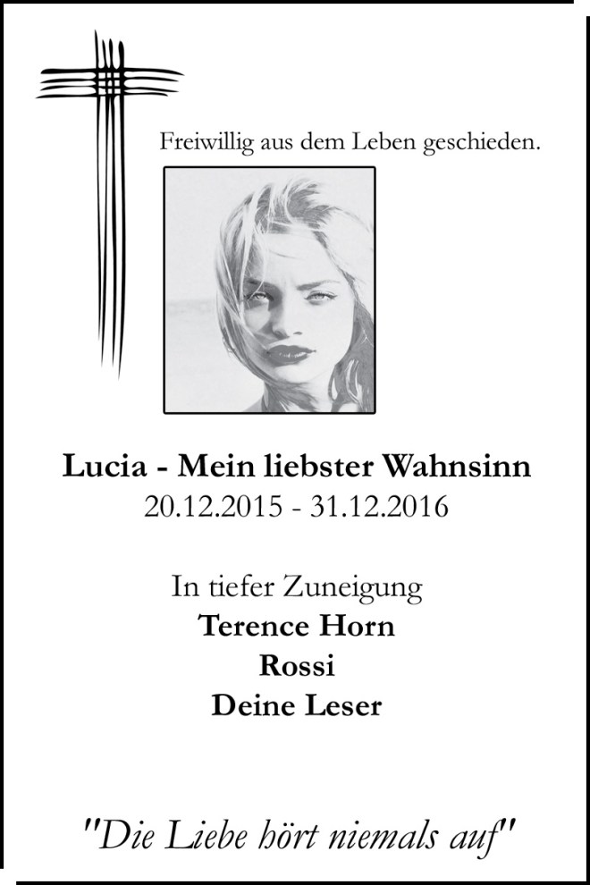 Todesanzeige Lucia