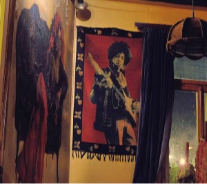 Jimi Hendrix an der Wand